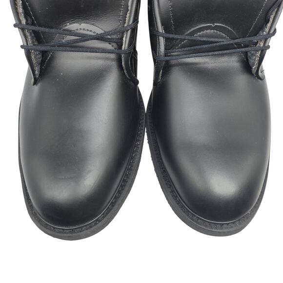 Bates Shoes Mens 11 Black Dress Military Low Tops Satin Matte Vibram Heeled - Picture 5 of 13